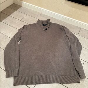 Rodd & Gunn Taupe V-Neck Quarter-Zip Sweater